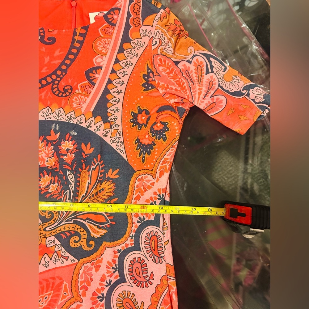 FARM Rio Orange and Blue Patterned Midi Dress - Picture 12 of 13